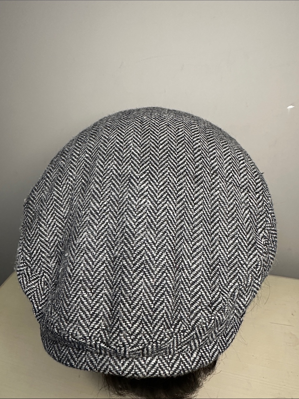 Classic Gray Herringbone Flat Cap 10% wool